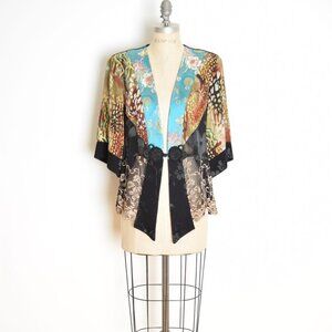 vintage 90s Spencer Alexis jacket kimono top silk fairy fairycore patchwork L